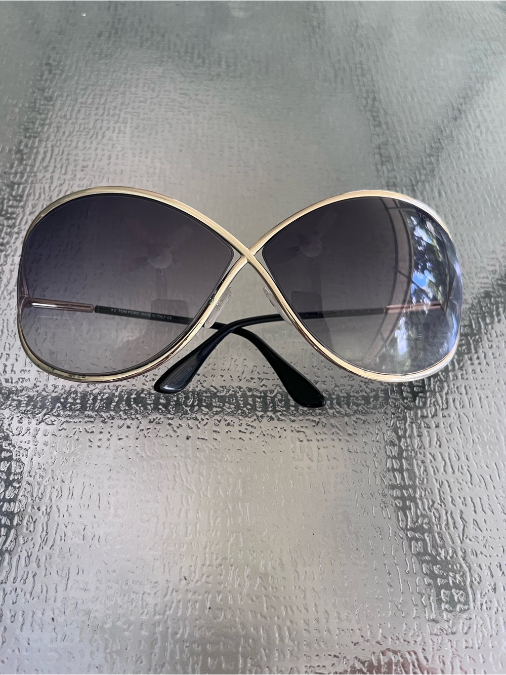 Tom Ford Whitney Gold Oversized Sunglasses As Is
